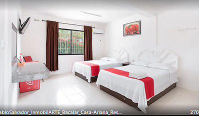 DELUXE UNA CAMA KING SIZE 2 ADULTO HOTEL CASA ARIANA BACALAR QUINTAROO